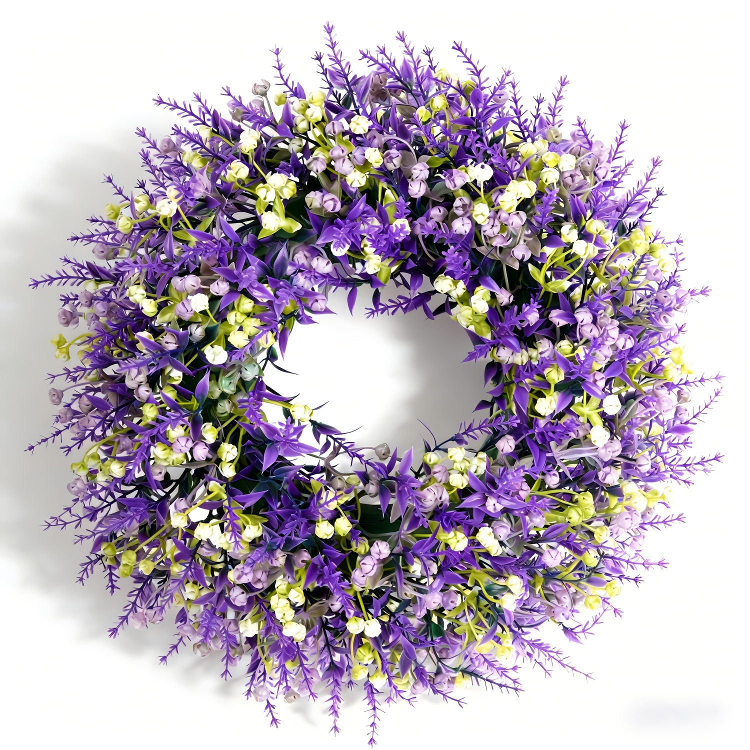 1 simulated lavender wreath   with a realistic purple lavender wreath with starry sky suitable for holiday decoration and party decoration hanging on doors windows or windowsills