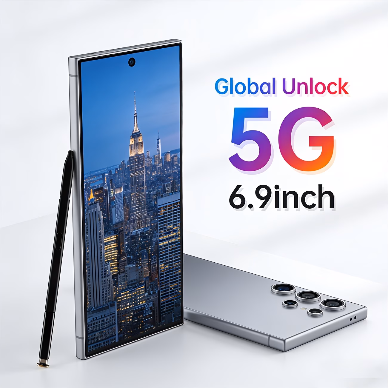 x25 ultra smartphone featuring a 6 9 inch hd sim card slots unlocked 5 support 4gb 64gb original stylus included plus a charging cable and phone case its Product details 0