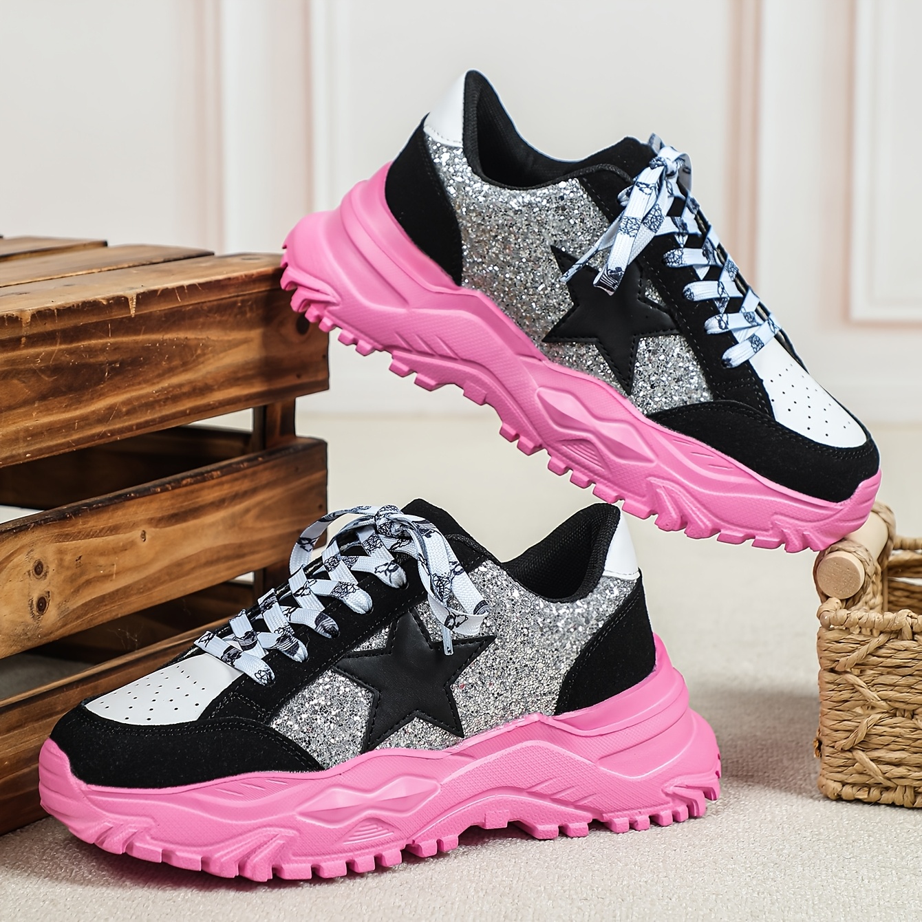 TEMU Outdoor Sports Women's Shoes, Trendy Shoes, Lightweight, Breathable, Soft, Comfortable Women's Sneakers, Student School Shoes, Suitable For