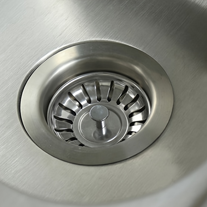 

Stainless Steel Kitchen Sink Strainer & Stopper - Polished Waste Plug With Hair For Bathroom And Kitchen Drain Protection