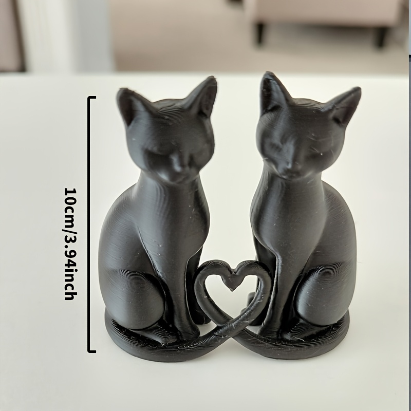 Image of -shaped Cat Statue Ornaments, With A Loving Design, Suitable For Home Desktop, Bookshelf, Countertop Decoration Ornaments, Festival Gifts, And Party Gifts