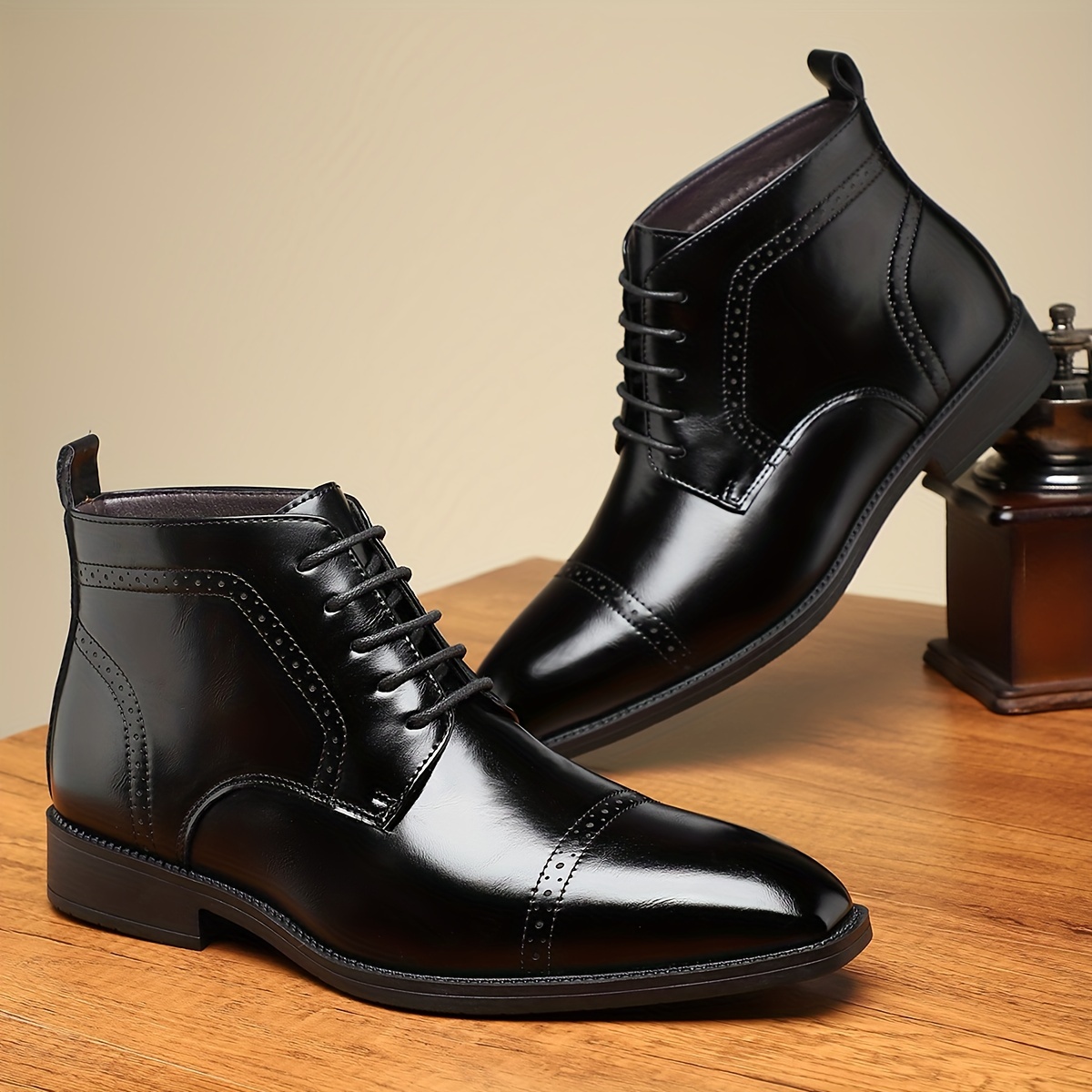 Men's Casual Fashion Ankle Boots - Slip-On, Durable Rubber Sole, Versatile for All Seasons, Leisure Style, Street Style, Fashion Style, Four Seasons