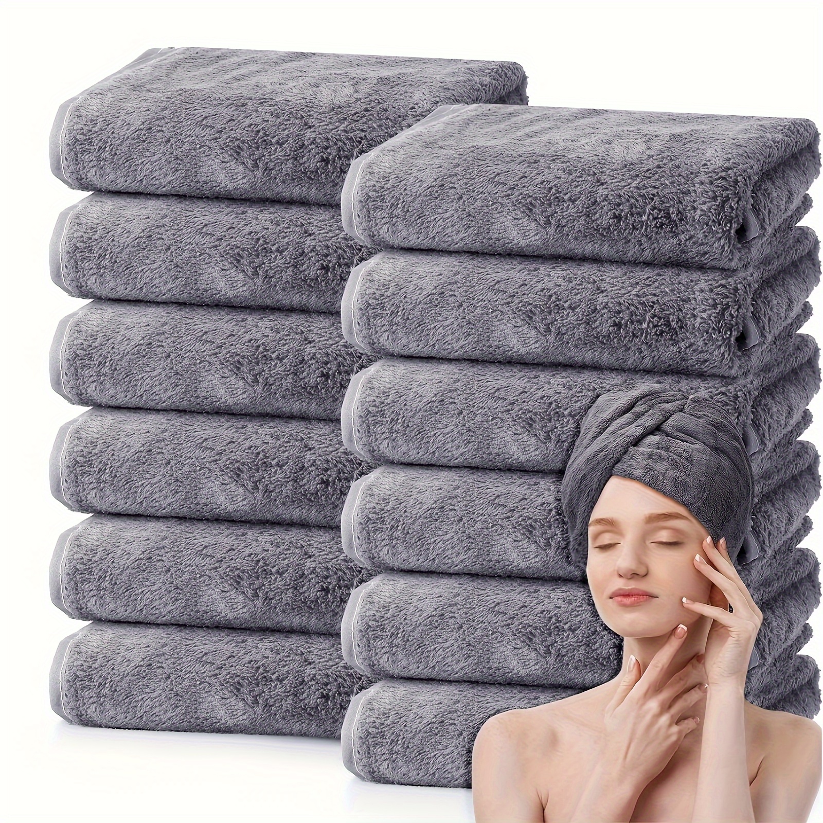 

6pcs Soft Microfiber Hand Towel Set, Absorbent Lightweight Face Towel, Quick Dry And Durable Hand Towel, 13.7*29.5in