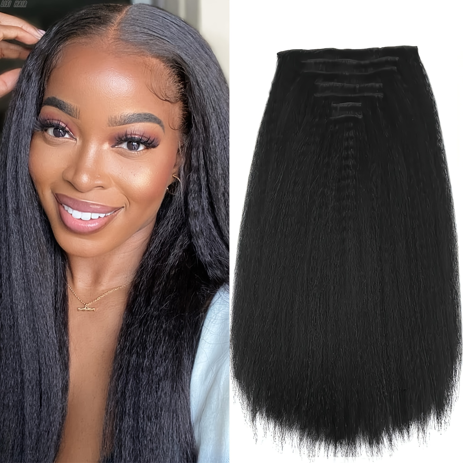 Straight Clip Hair Extensions 16 Clips Burnt Straight Clips Temu