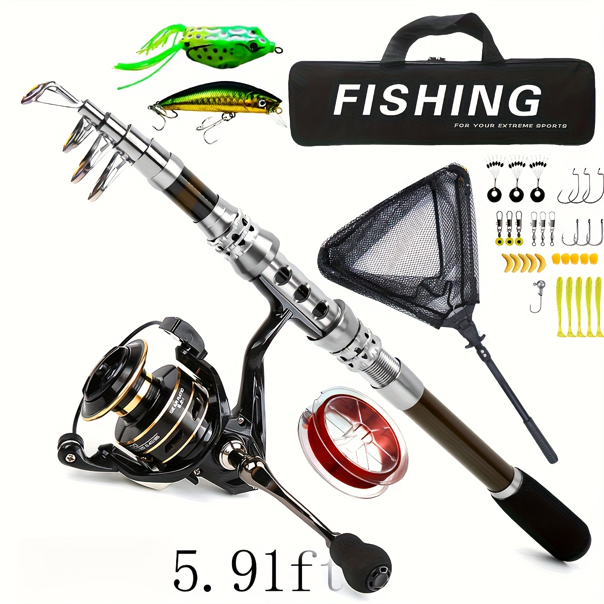 1 8 3mspinning casting carbon fishing rod including a large - Temu
