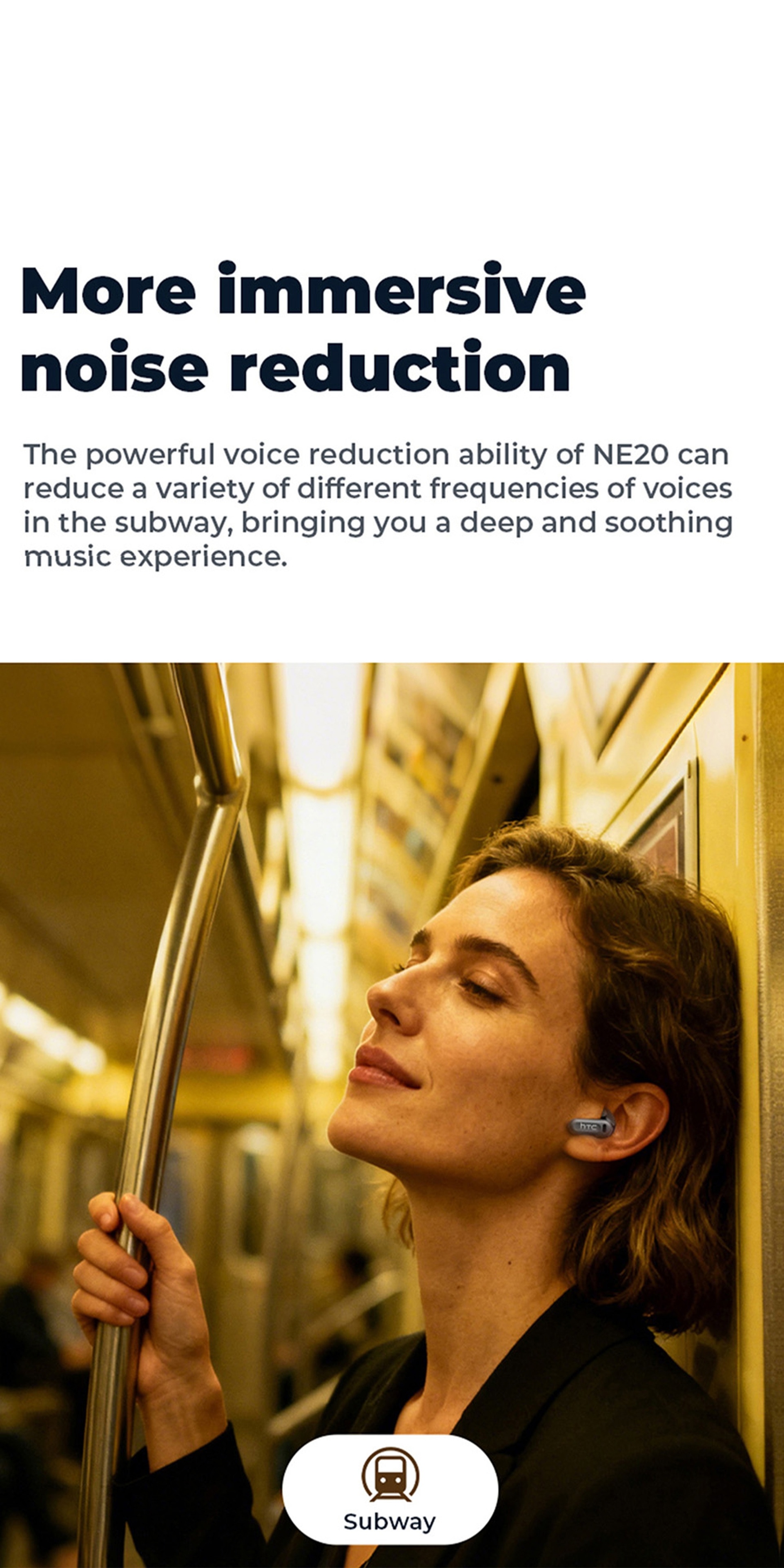 1pc HTC NE20 Wireless Translation Earbuds, Equipped with Translation for Over 136 Languages, Enabling Better Cross-linguistic Communication. Features V6.0 Low-latency Wireless Connectivity, Active Noise Cancellation for Undisturbed Sleep