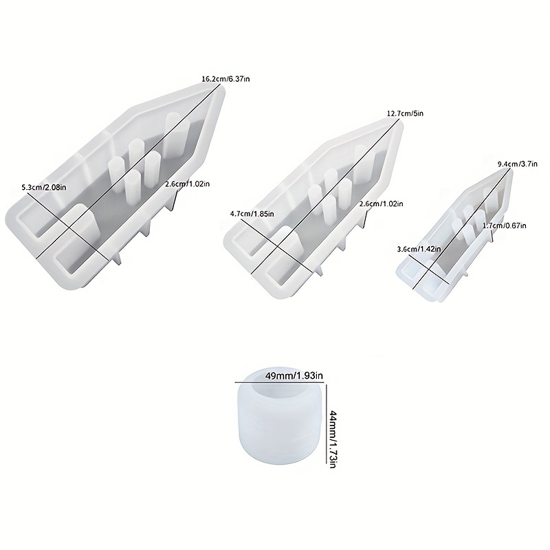 Image of 4pcs/set Love House Silicone Mold Diy Candlestick Epoxy Resin Molds Handmade Gypsum Plaster Concrete Cement Crafts Candle Holder Mould Home Decor Making Supplies