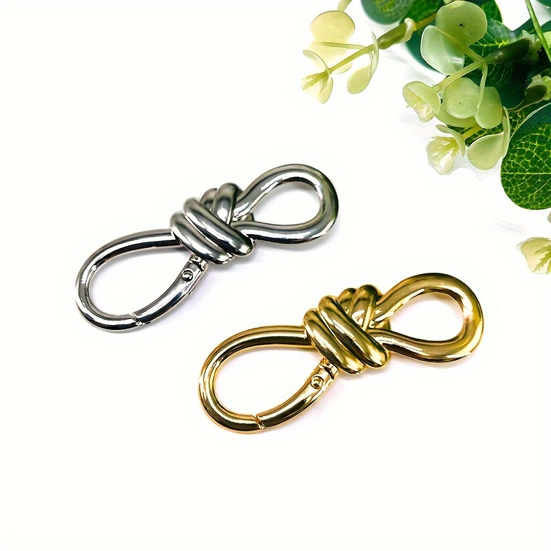 

1pc Metal 8-shaped Hook For Purse Making, Diy Handcraft Hardware Spring Ring Clasp Closure