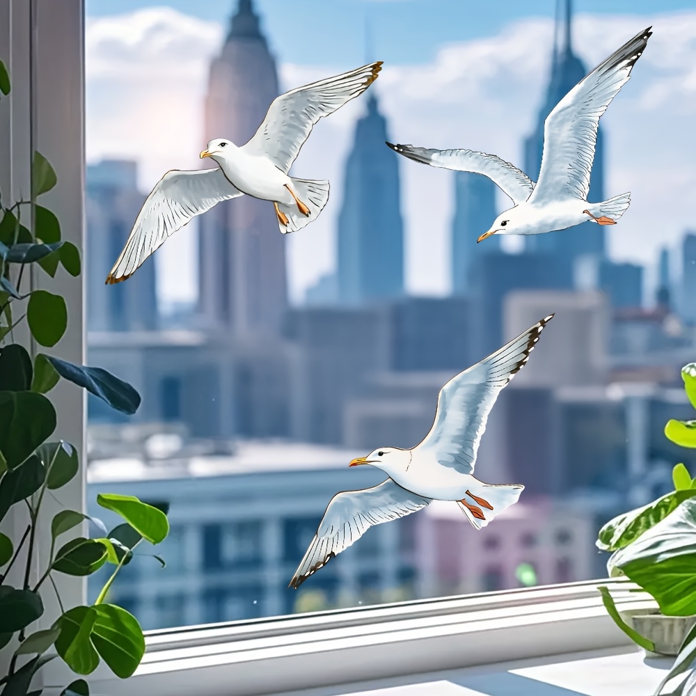 Decorative Realistic Ocean Mediterranean Seagull Wall Art Wall Sticker Wall Decor, Wooden Wall Decor For Home, Farmhouse, Cafe, Glass, Bedroom, Living Room