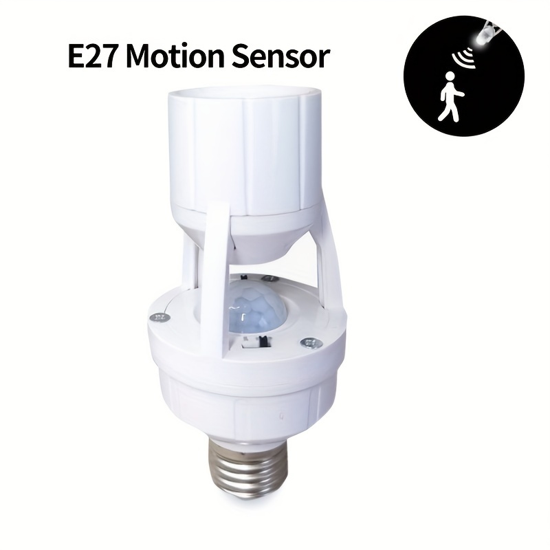 

Pir Motion Sensor Led E27 Lamp Base Converter With Intelligent Switch Light Bulb Holder, Standard Bulb Shape, Hardwired, 85v-265v - Industrial Electrical, No Battery Required - 1pc