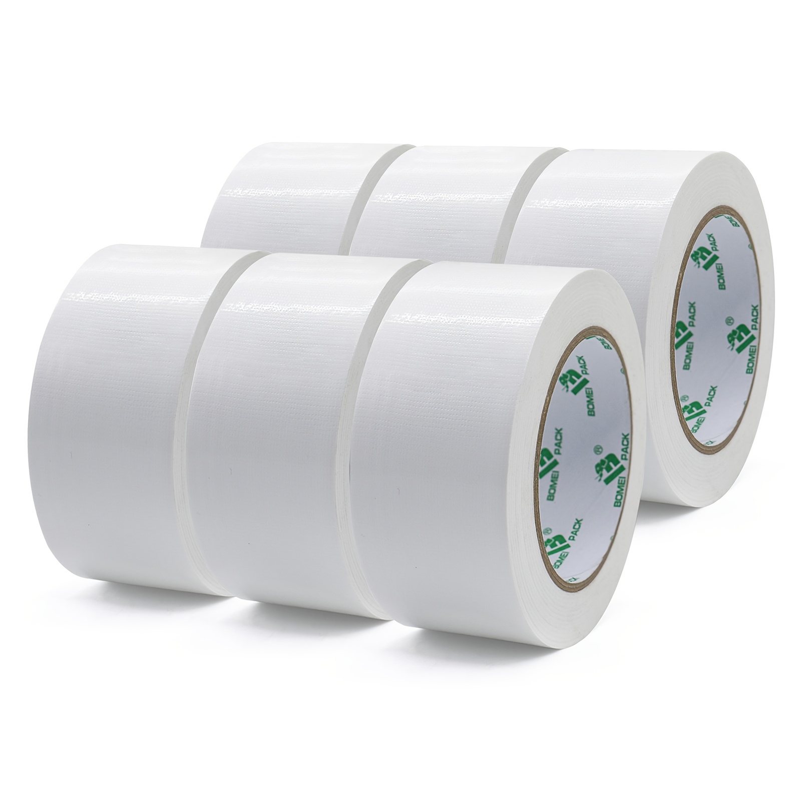 TEMU Set Of 6 Rolls Of White Duct Tape, Easy To Tear Tape, Suitable For Industrial And Office Applications, Versatile Use, Measuring 50mm By 30m Per
