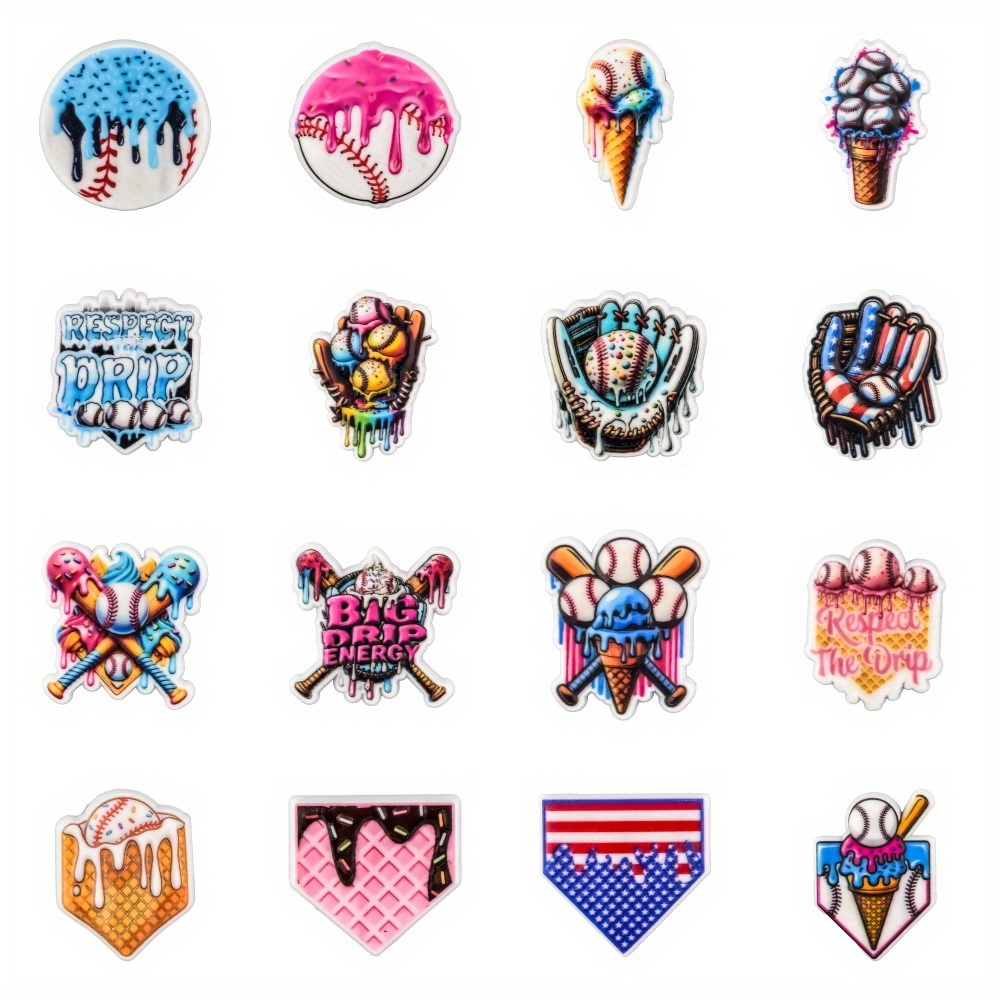 TEMU 16pcs & Ice Cream Cone Shoe Charms For Shoes-style Shoes Decoration, Without Battery