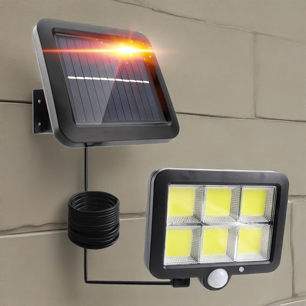 Outdoor Solar Lights, Led Solar Lamps With 5m Cable, Ip65 Solar Wall Light With Motion Sensor, 1200mah Garden Security Wall Light