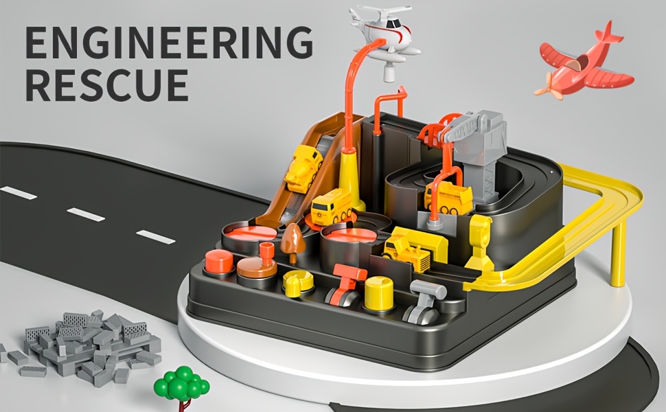 Race Car Tracks Toys for Boys, Car Rescue Adventure Toys Toys for 3 4 5 6 Year Old Boys