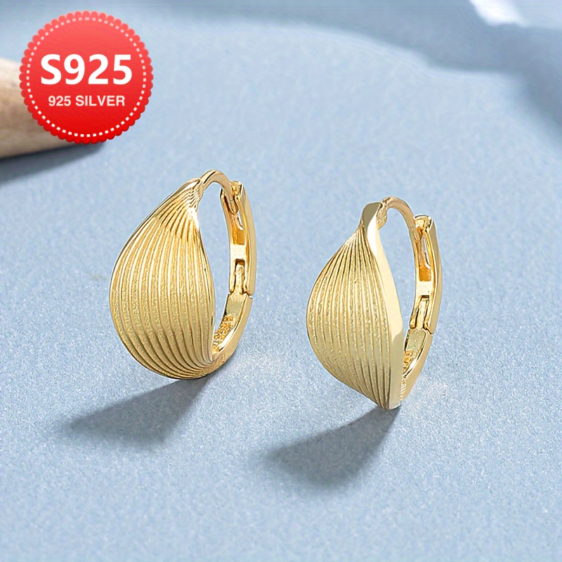 TEMU Boucles d'oreilles feuille hypoallergéniques en argent pour femme, créoles et clous d'oreilles feuille et , accessoires et élégants, cadeau pour