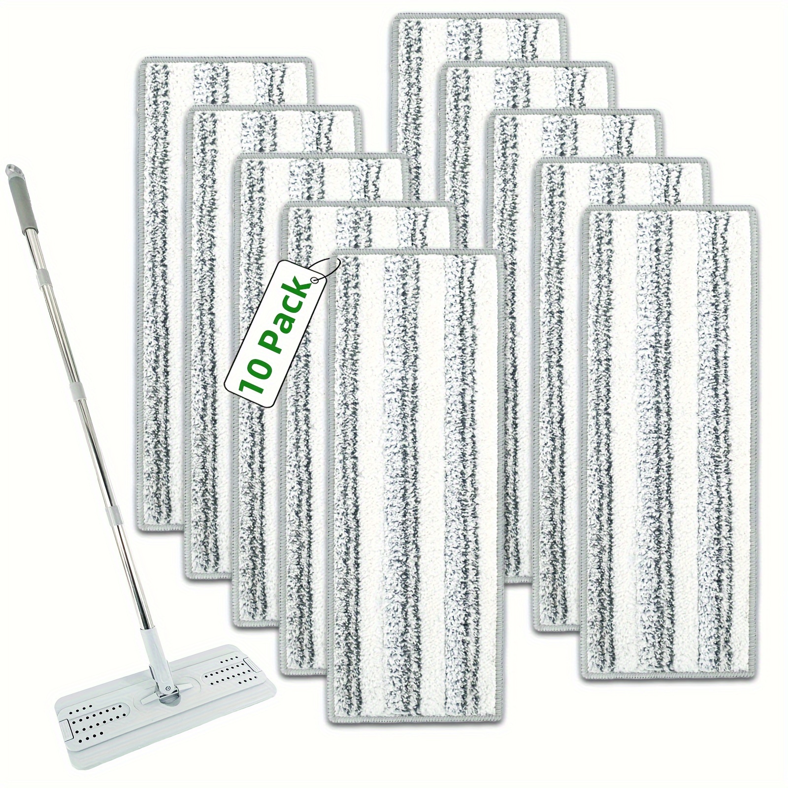 

10pack Mop Compatible , , Mop Or Mop Set And 13"x5" Mop, Reusable Mop Replacement Mop Cleaning