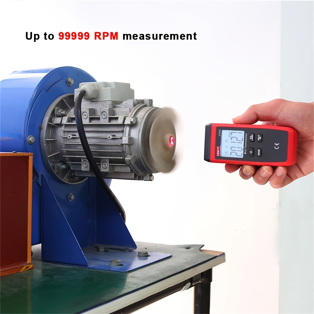   ut373 digital laser tachometer non contact rpm meter 99999rpm range professional and high   0 1rpm resolution for motor machinery pulley hvac fans   rotational speed measurement with backlight max min