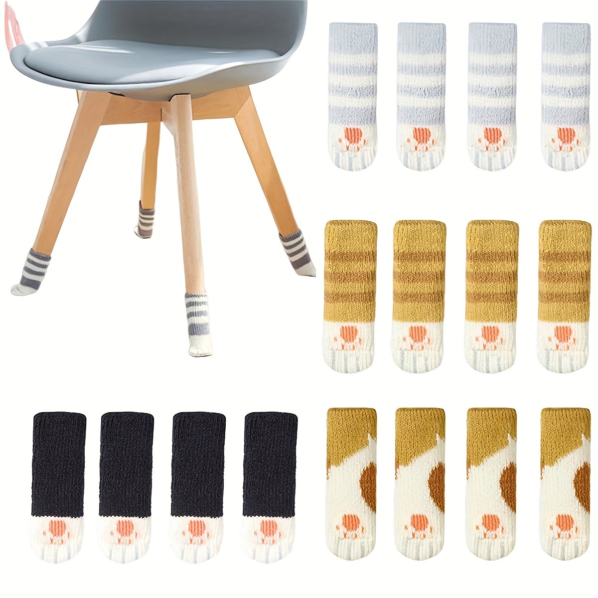 

16pcs Chair Leg Protectors For - Non-slip, & Noise Reducing Covers