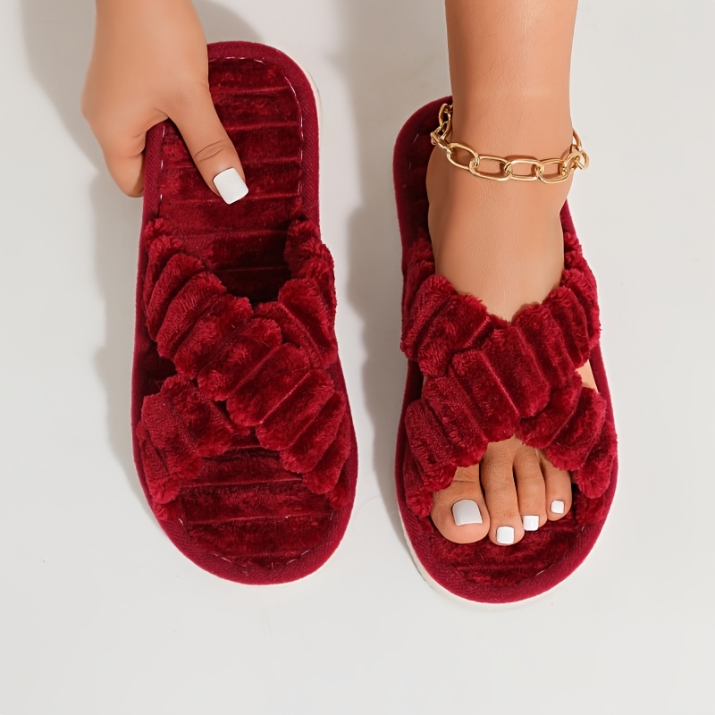 womens non slip thick soled slippers with cross opening strap sole suitable for indoor outdoor use   for   autumn winter summer hand washable women shoes 0