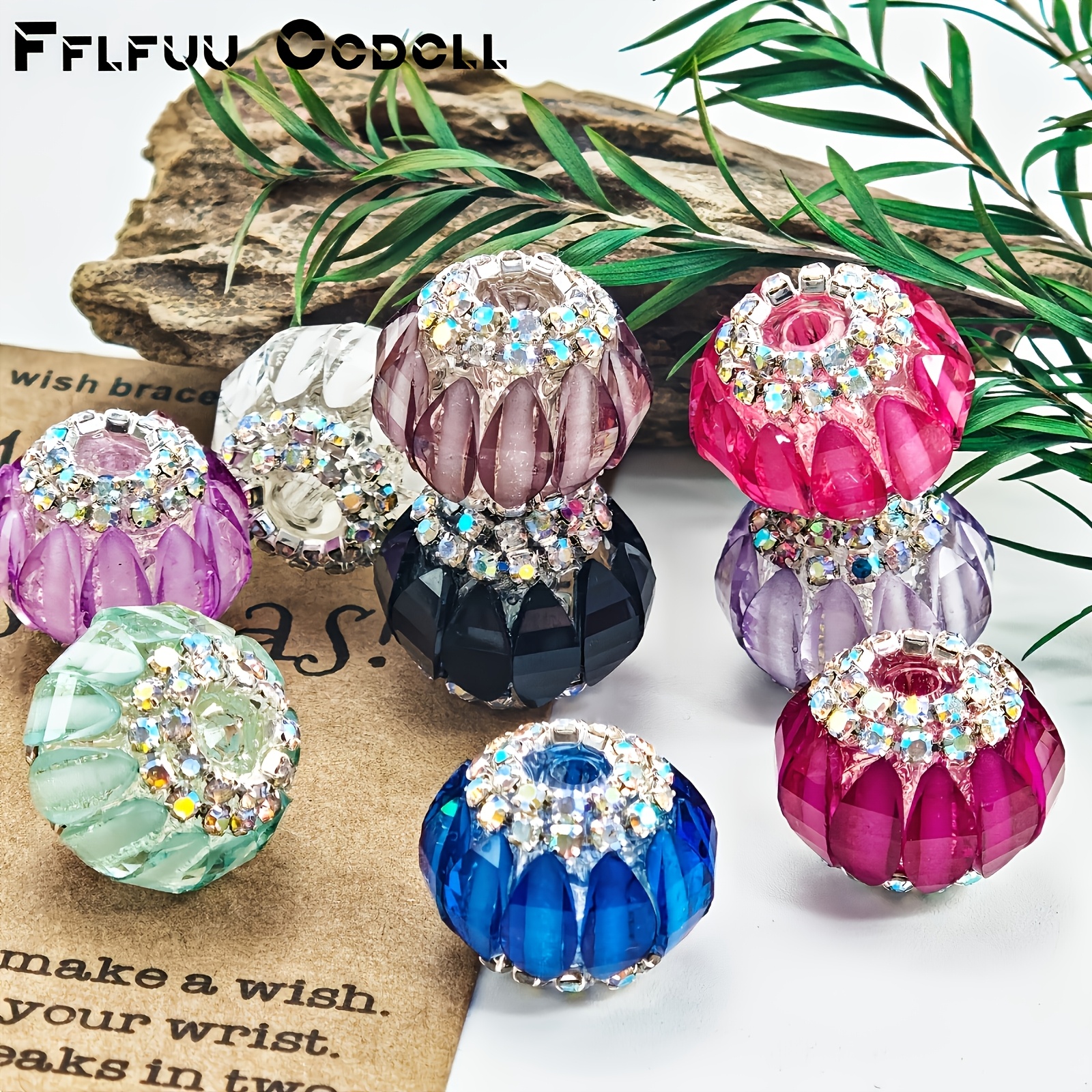 TEMU Fflfuu Ccdcll 13pcs Set Colorful Lotus Pattern Resin Beads, Gradient Pumpkin Shape, Loose Beads, Suitable For Bracelet And Necklace Making,