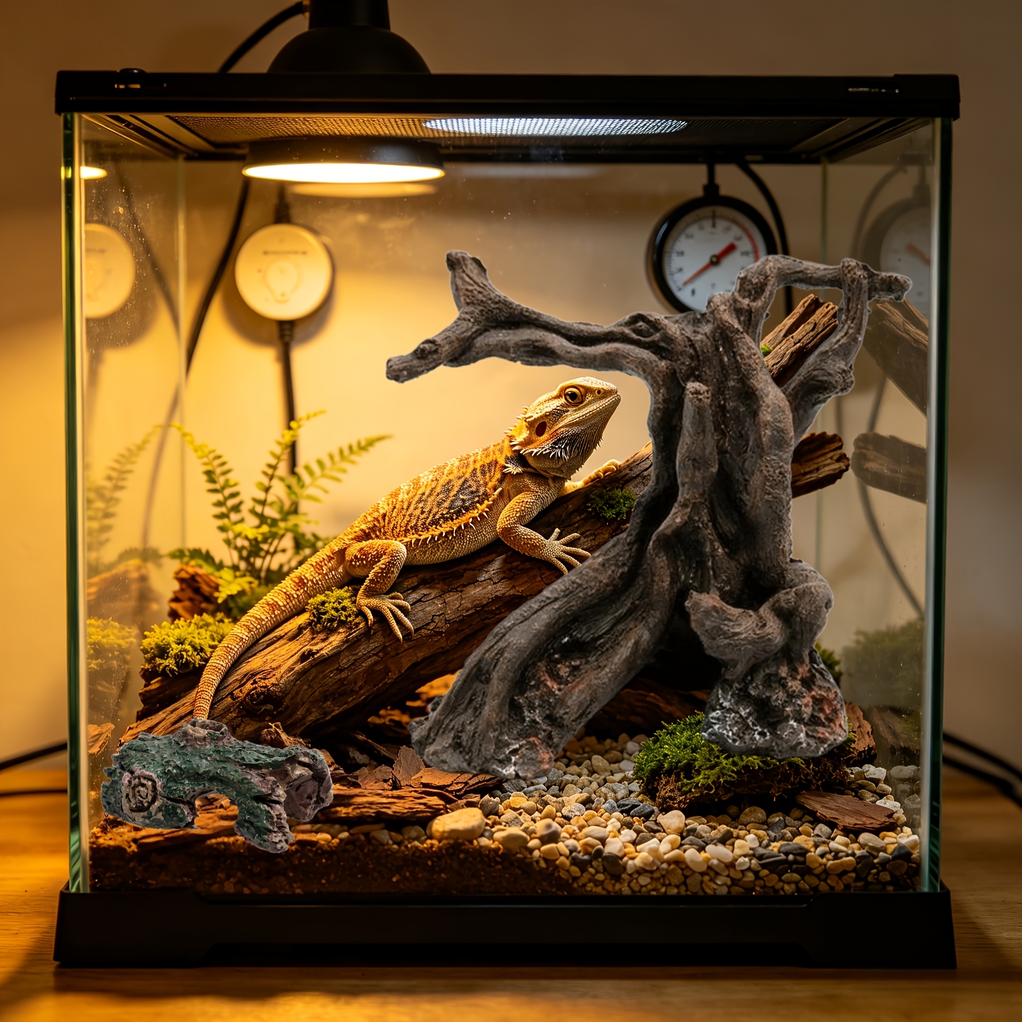 2pcs Fish Tank Cave Tree Bark Micro Landscape Ornaments