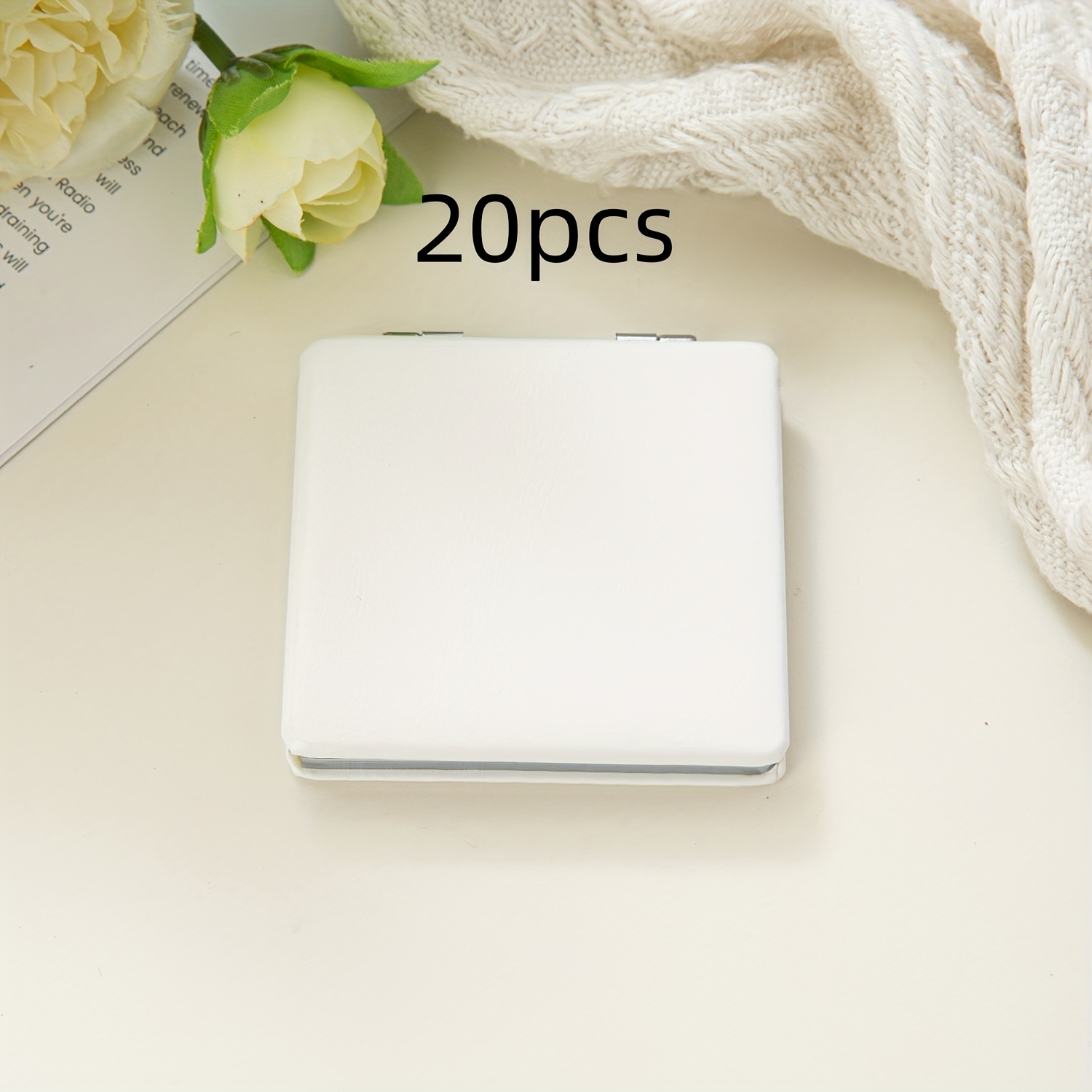 10pcs/20pcs/30pcs Square Small Mirrors, Portable Dual-Sided Design
