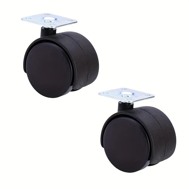 E-shop 2/4 Stück flache Drehrollen, universelle Haushaltsrollen, schwarze Rollen, Möbelrollen, Hardware-Zubehör