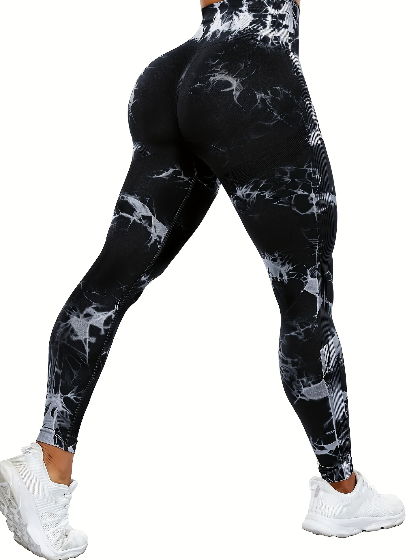 Polyester and Spandex Yoga Pants Womens Casual Winter Elastic High Waist  Tie-Dye Thermal Workout Capris (Black, S) : : Clothing, Shoes &  Accessories