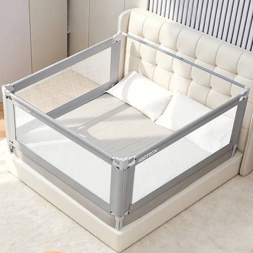 3pcs king size bed rail for toddlers height adjustable baby safety bed rails guard with headboard rod grey