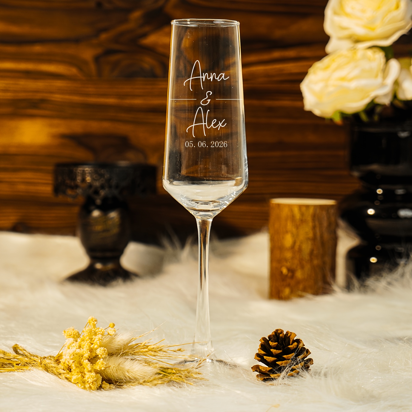 TEMU Flutes, Bride And Groom Wedding Wine Glasses, "mr. & Mrs." Toast Glasses For Wedding Decor, Flutes, Elegant Wedding Decorations, Gifts For