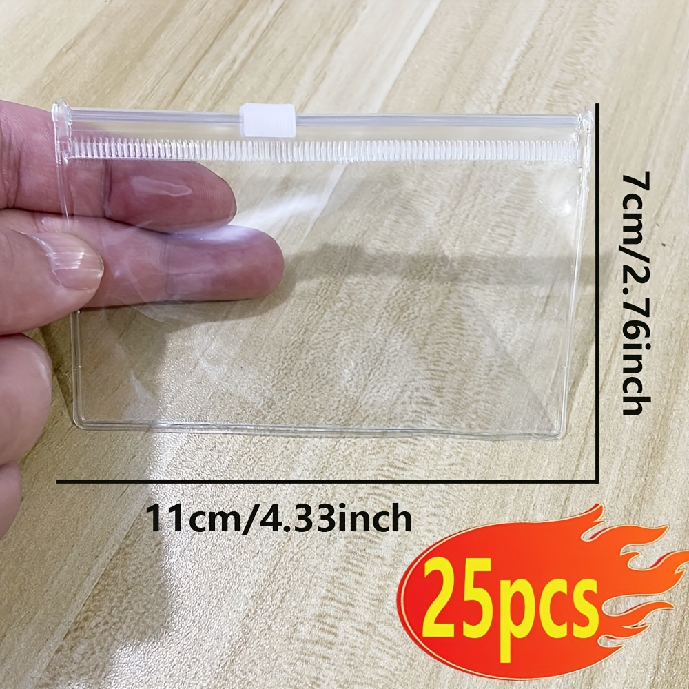 TEMU Pack Of 5/15/25 Jewelry Storage Bags, Transparent Zipper Pouches, Reusable Organizer Bags, 4.33x2.76 Inch Size For Rings, Earrings, Necklaces, ,