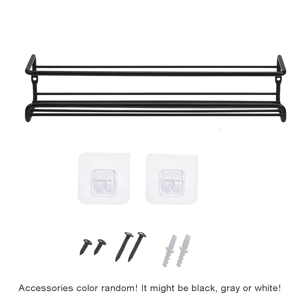 TEMU Wall Mount Spice Rack Organizer, 1/2/4pcs Metal Hanging Racks Single Layer Seasoning Shelf Spice Rack Kitchen Shelving, Organizer Rack For Door,