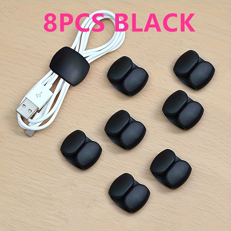 8pcs/4pcs Data Cable Organizer Cables Clean And Easy To Locate Desktop Storage Organization Management Clip Is Suitable For Usb Charging Cables, Headphones, And Travel Cable Holders