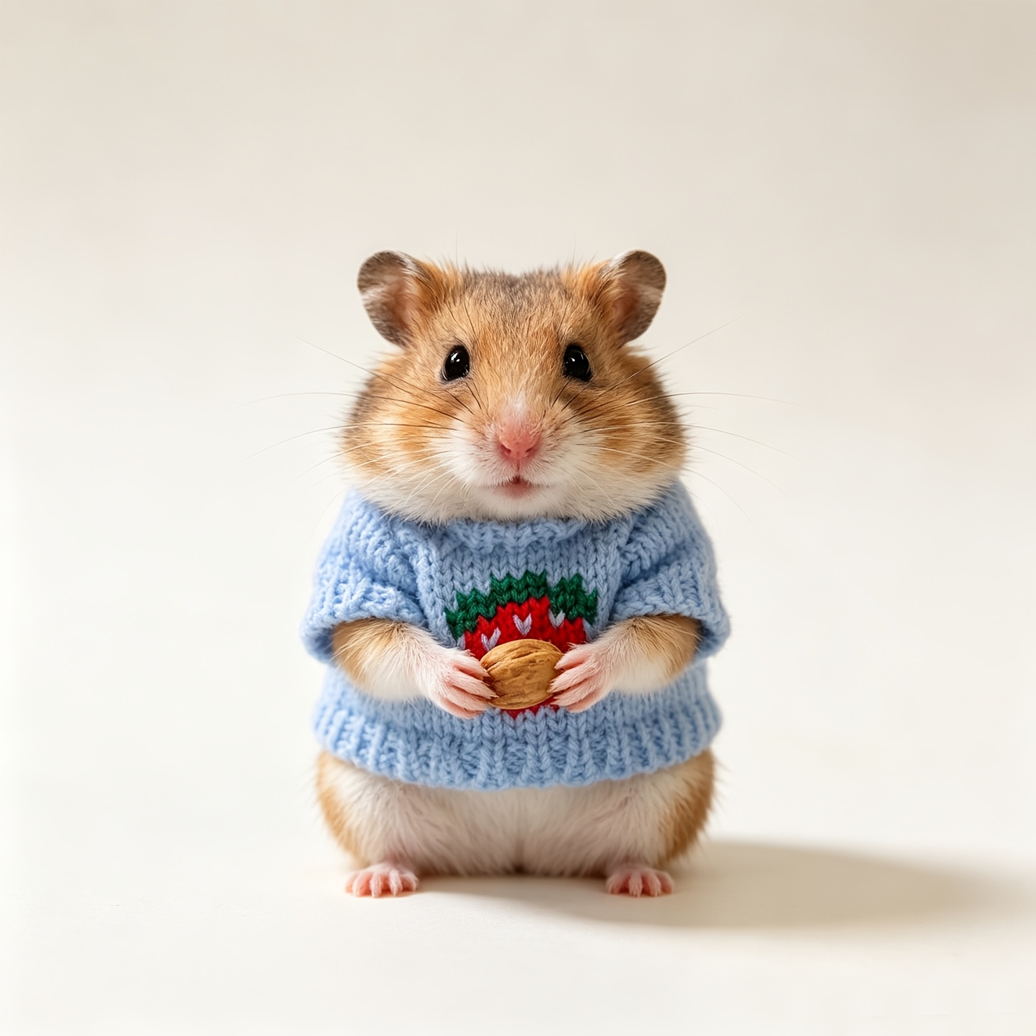 4pcs Mini Knitted Hamster Sweater, Strawberry Pattern