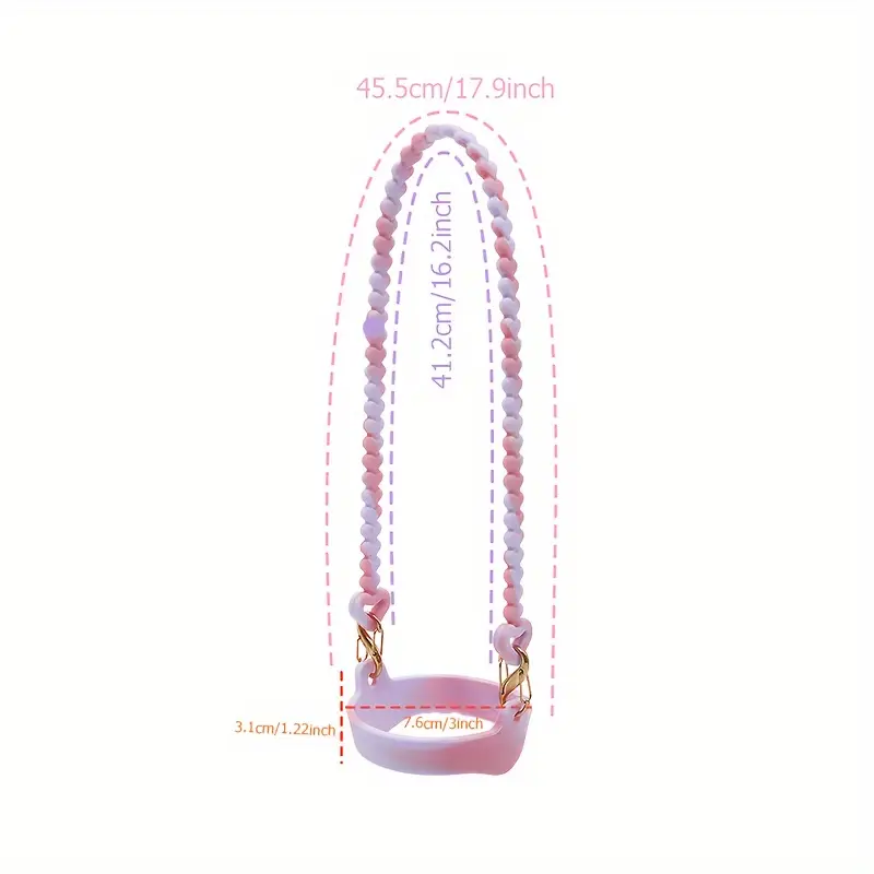 correa de silicona para botella de agua - para botellas de 8-40oz, , ideal para uso y en el gimnasio - rosa y , accesorio de transporte para tazas, correa para botella de agua detalles 1