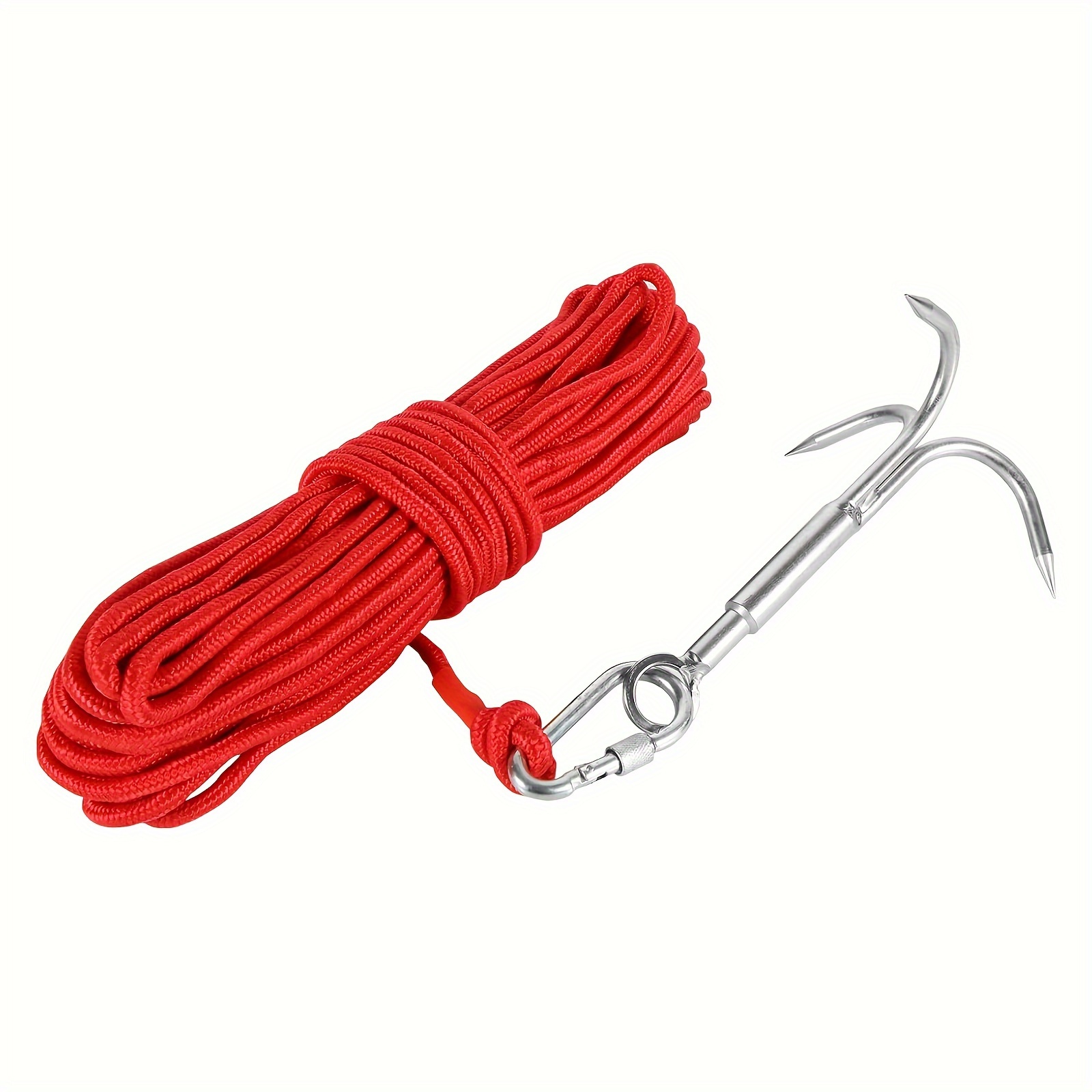 

Hook With Rope-includes Nylon Rope 65ft, Functional Grappling Hook For Magnet Fishing/drag/tree Limb Removal