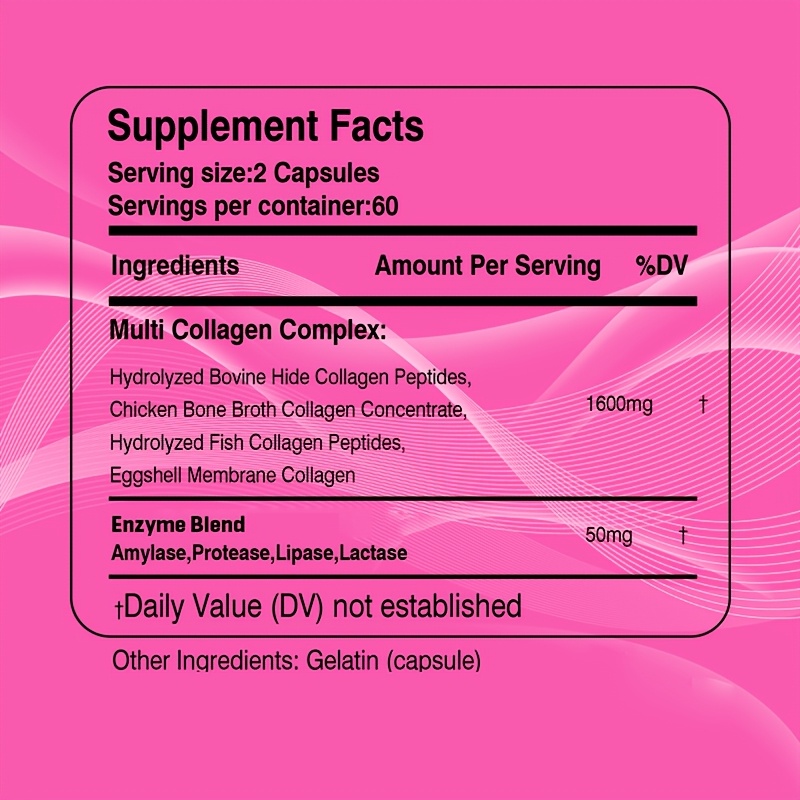 Collagen Complex Capsules, Multi-Collagen Types I, II, III, V, X