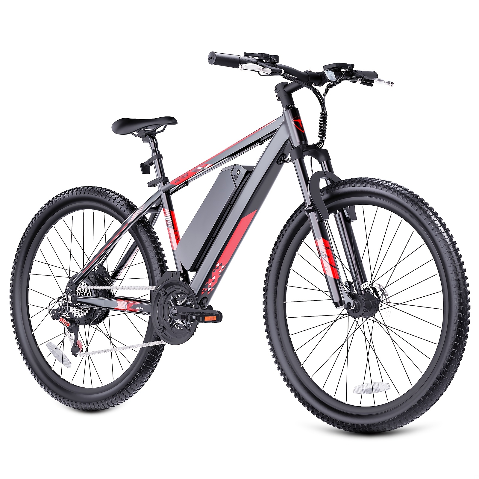 TEMU Vélo de montagne électrique 7 vitesses, Vélo électrique pour adultes, Vélo à assistance électrique, VTT, Vélo, Vélo 26'', Moteur 350W, Autonomie