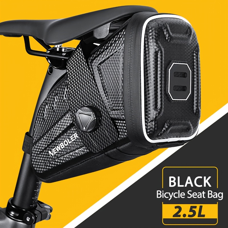 Image of Newboler Eva Bike Bag With Adjustable Strap, 1.5l/2.5l Large Capacity Bicycle Seat Pack, Cycling Tool Storage Pouch Road Bike Accessories