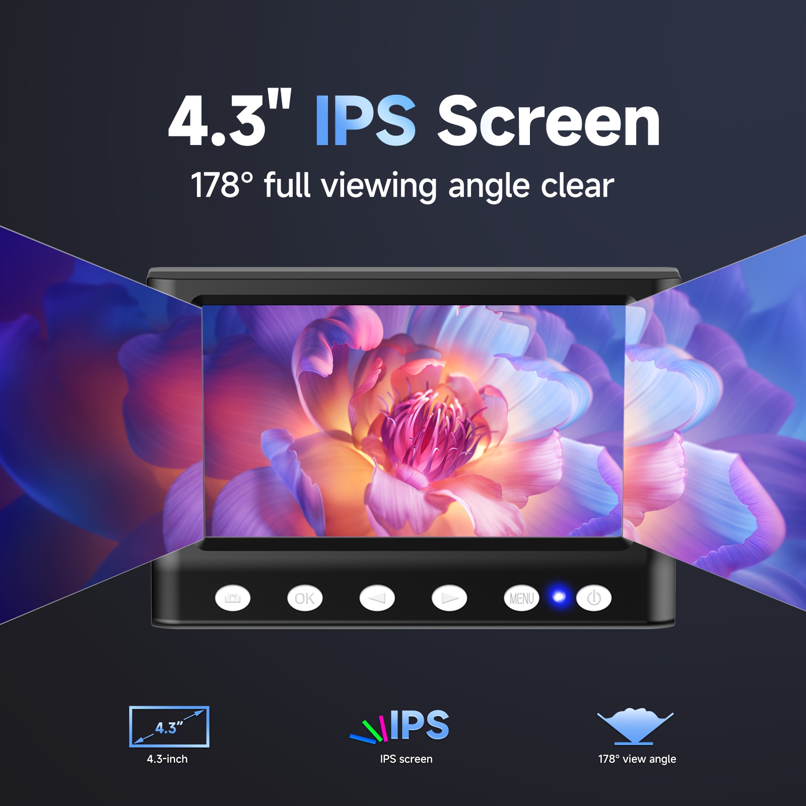 [1000X Digital Microscope] Coin Microscope with 8 Adjustable LED Lights, 4.3inch Soldring Microscope for PCB Repair, PC View