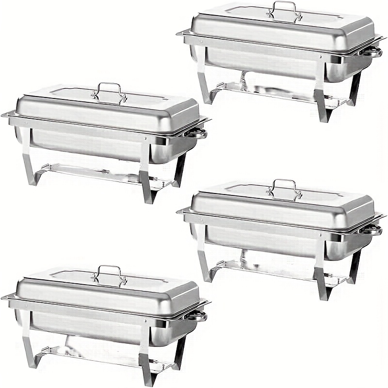 E-shop Warmhalteplatten für Buffet 2/4/, 8QT Edelstahl-Speisenwärmer-Set, Buffet-Servierutensilien für Partys, Geburtstage, Feiertagspartys, kirchliche