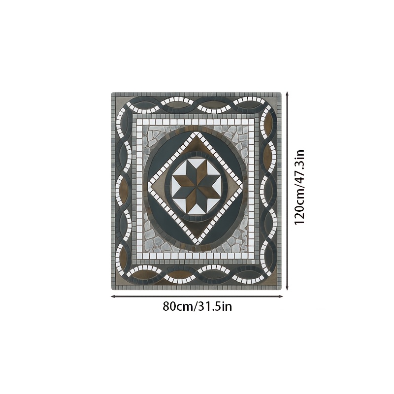 Oversized Bohemian Marble Outdoor Rug with Non-Slip Backing, Plush Patio Mat in Multiple Sizes 31.5x47 to 63x90.6 inches