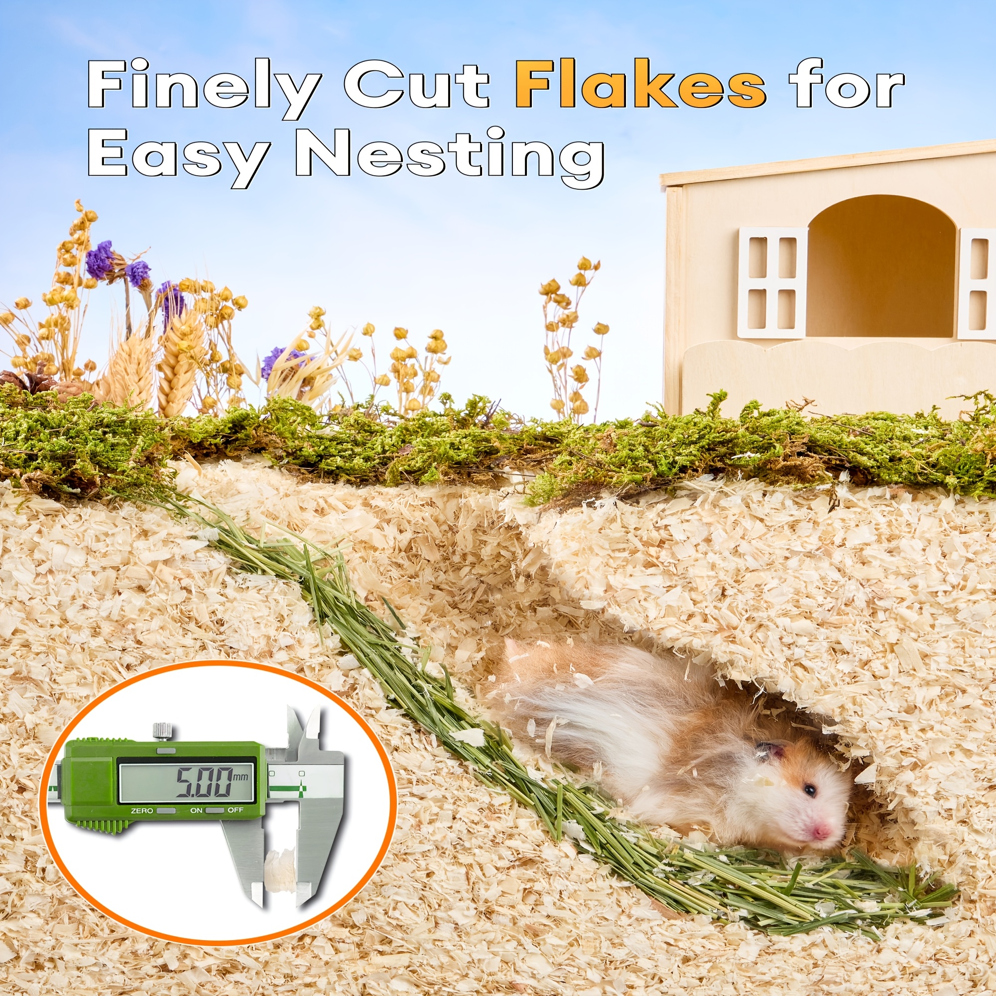 BUCATSTATE 35/70L Aspen Bedding, 100% Hamster Bedding Odor Control, Low-Dust Small Animal Bedding for Guinea Pigs, Gerbils, Syrian Hamsters, Chinchillas, Snakes And Lizards