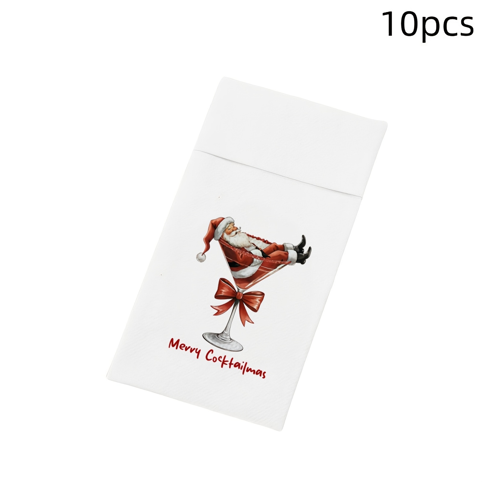 TEMU 10pcs/bag 2027 New Year For Home Christmas Decoration Christmas Party Dinner Table Desktop Decoration Disposable Napkins Merry Christmas Xmas