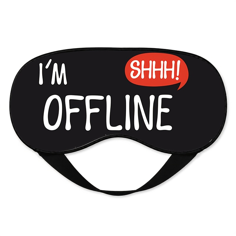 TEMU 1pc, Fun Text Pattern Printed Eye Mask, Portable And Lightweight Storage Convenient, Long Distance Travel, Home Relaxation Daily Casual Use, And