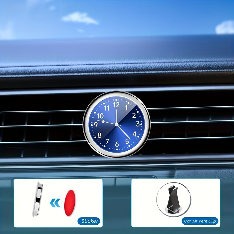 1pc Premium Luminous Mini Quartz Car Clock - -the-dark Dashboard Decor - Stylish & Precise For High-end Cars - Enhances Interior Aesthetics