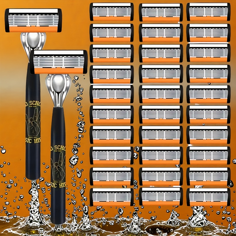 Men's Stainless Steel Safety Razor with Replacement Blades