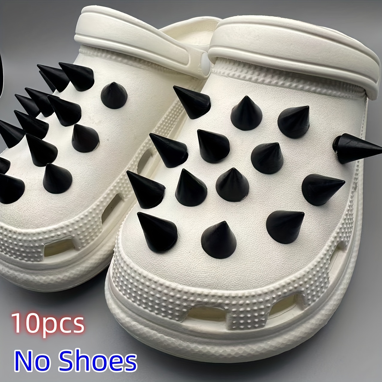 10pcs Punk Style Shoe Charms Set - Detachable Pvc Decorations For Boots, Jewelry & Watches