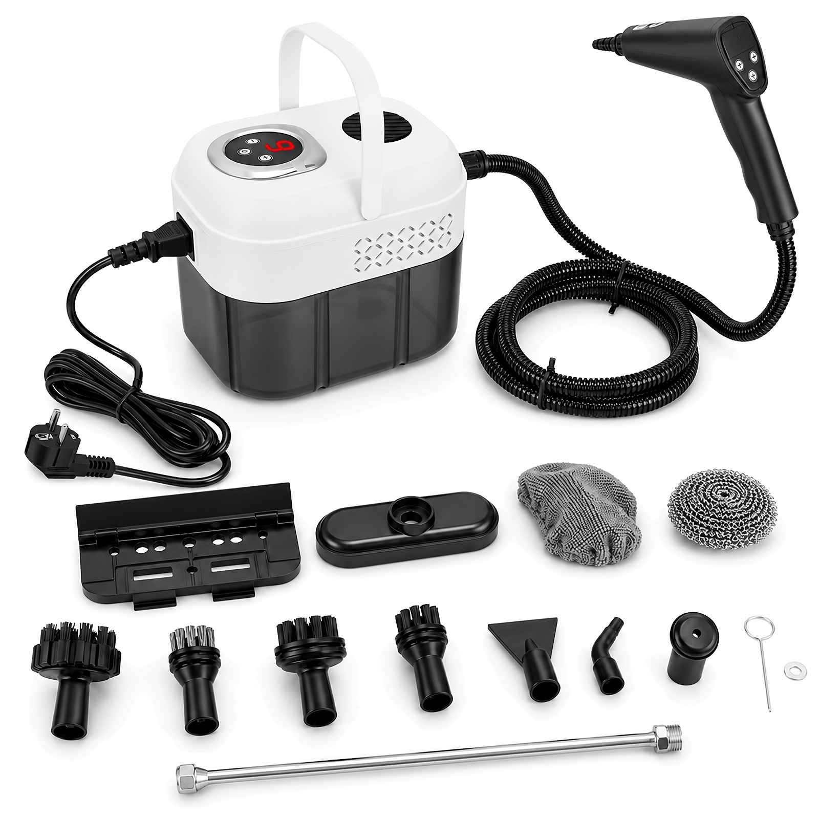 6-mode Handheld Steam Cleaner, 1.7l High Pressure Steamer With 14 Attachments, 2.2m Extended Hose, Fast Heating Multi-surface Cleaner For Home Kitchen Bathroom Upholstery Tile & Grout
