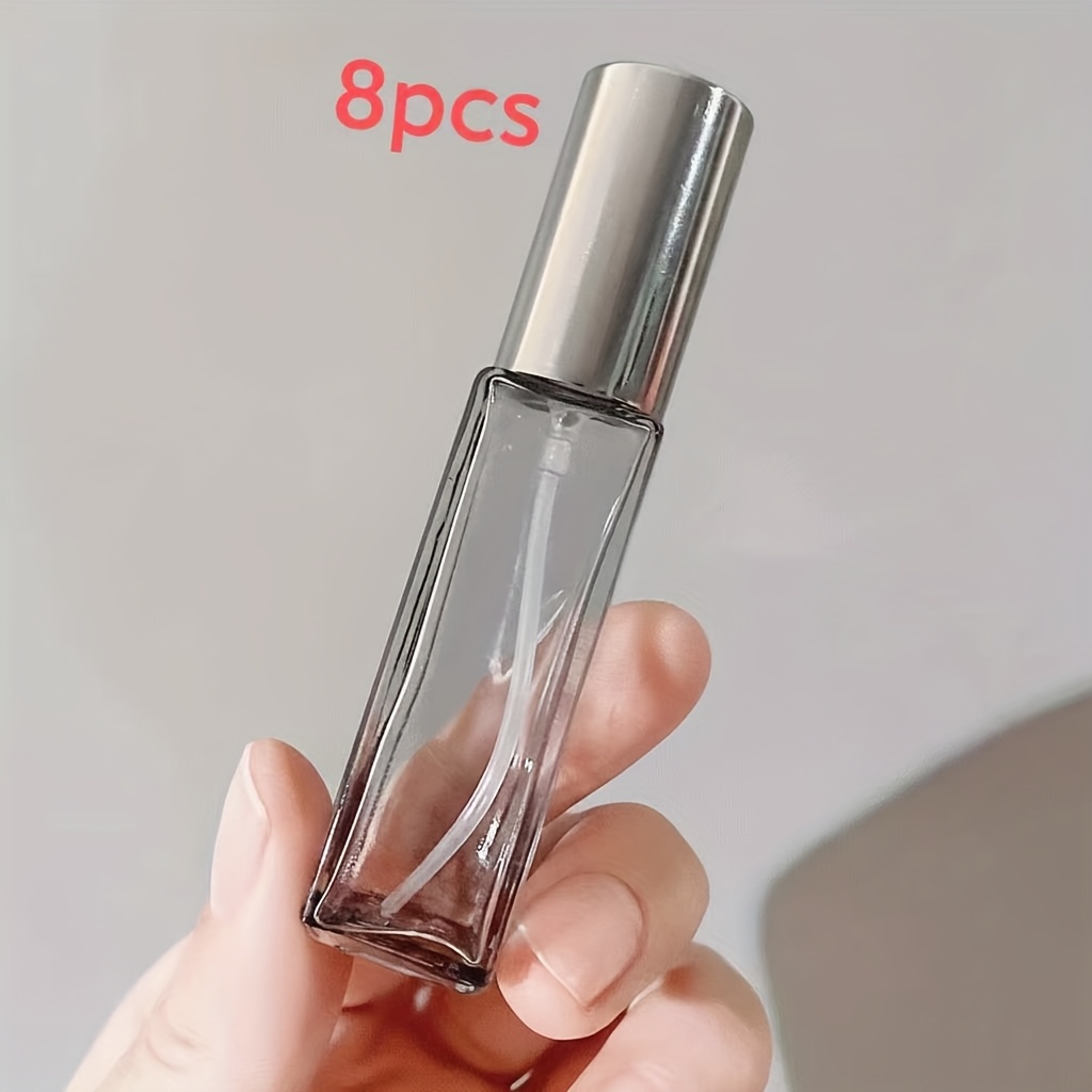 TEMU 8pcs-5ml - 10ml -20ml Square Integrated Gray Screw Cap Dispensing Perfume Empty Bottle Repeatedly Used For Dispensing Cosmetics, Dispensing